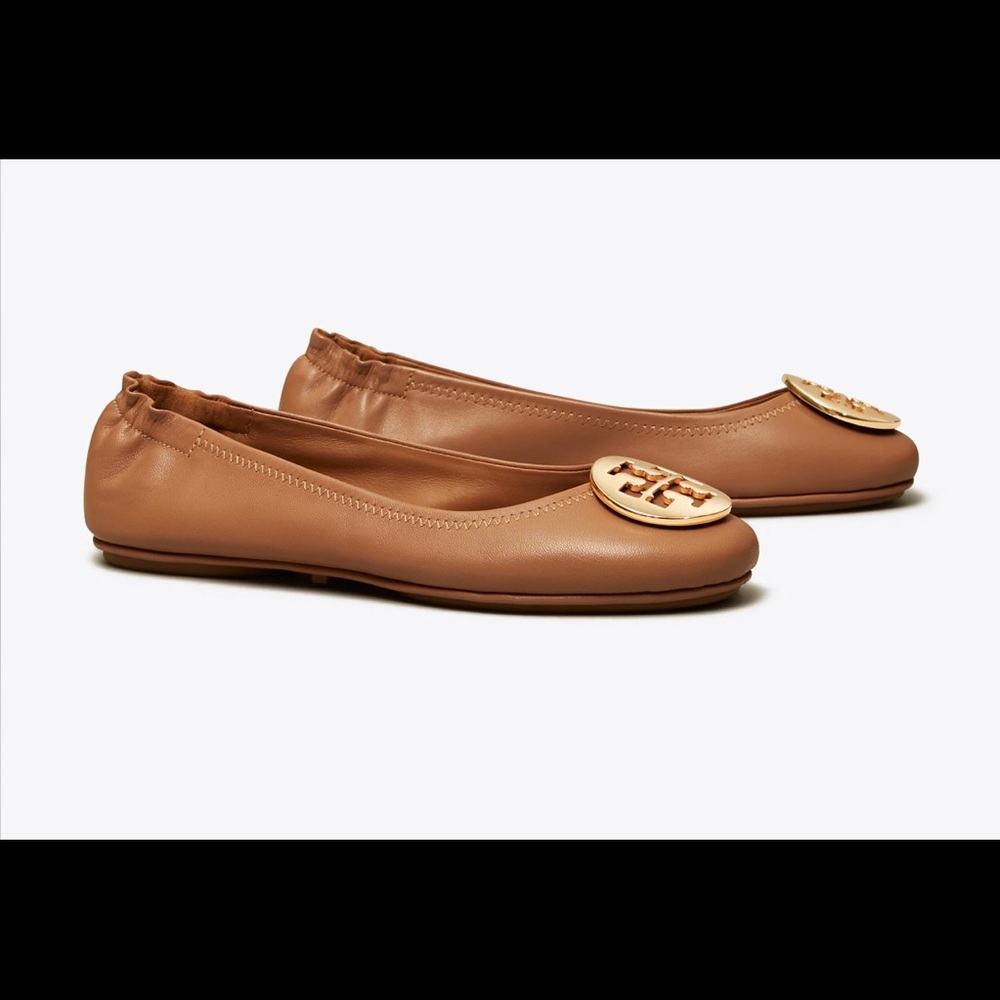 Tory Burch Minnie Traveler Ballet Flat - Royal Tan/gold 7.5